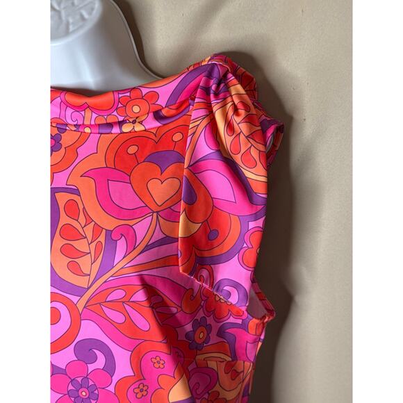 Smak Parkour Unique Vintage Pink Mod Floral Dress 1X 16 NWT - Picture 5 of 7